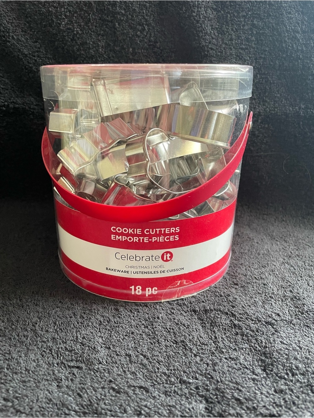 NIB Celebrate It 18pc Metal Cookie Cutter Set - Silver